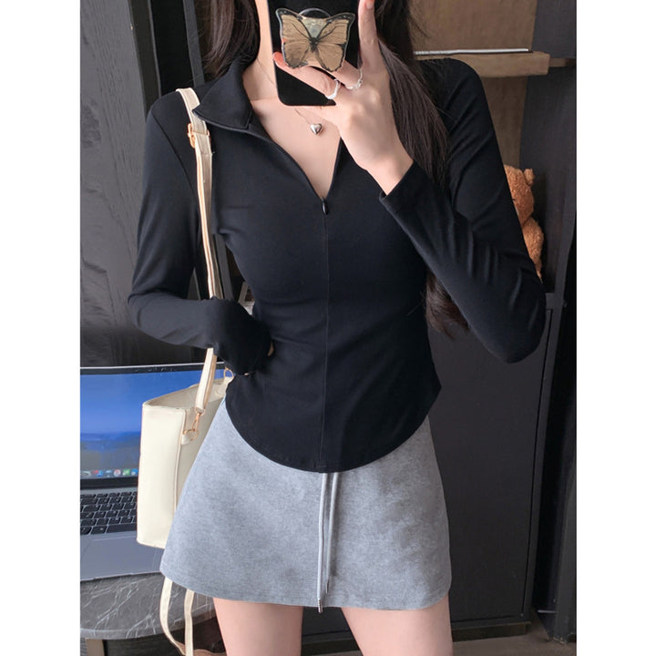 Dame Zip-Up Langærmet Top Stilla