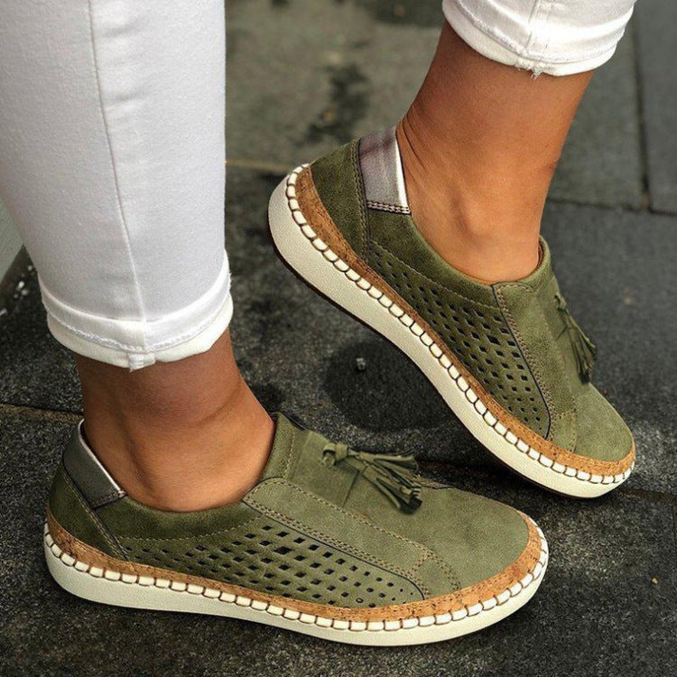 Dame Komfortable Slip-On Fritidssko med modedesign med pyntet kvast Stilla