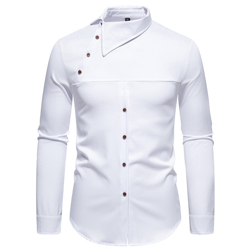 Herrer samtids asymmetrisk Button-Up-Skjorte Stilla
