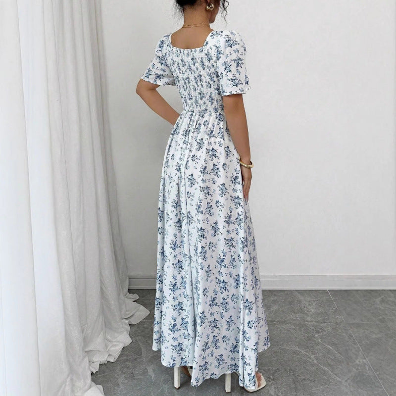 Dame Maxi kjole i romantisk blomsterdesign Skovae