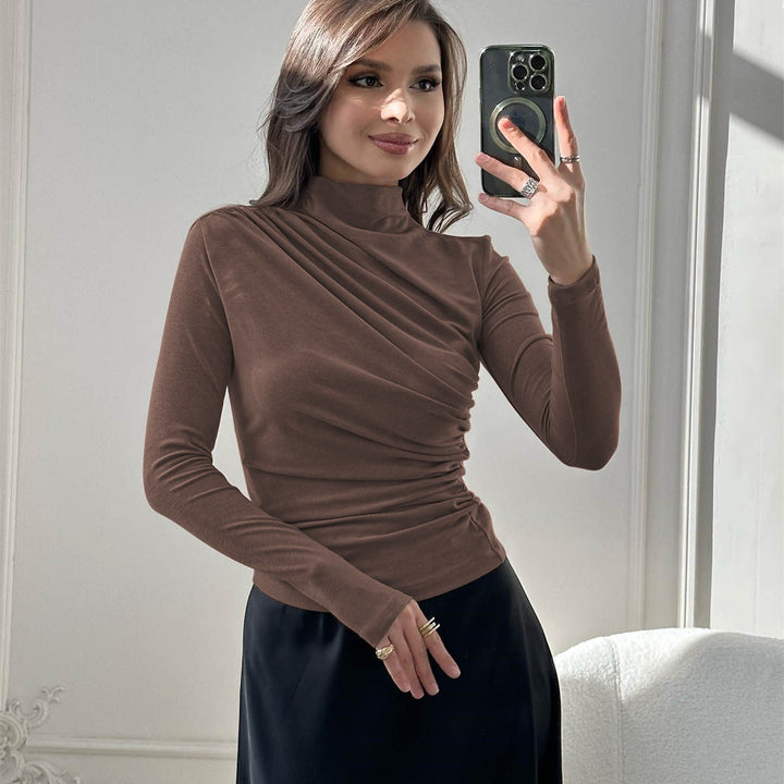 Damer elegant langærmet overdel med raffineret flæse-design Stilla