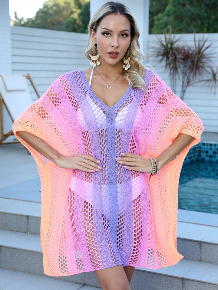 Dame Luftig Strandtunika med transparent netdesign Stilla