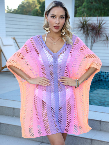 Dame Luftig Strandtunika med transparent netdesign Stilla