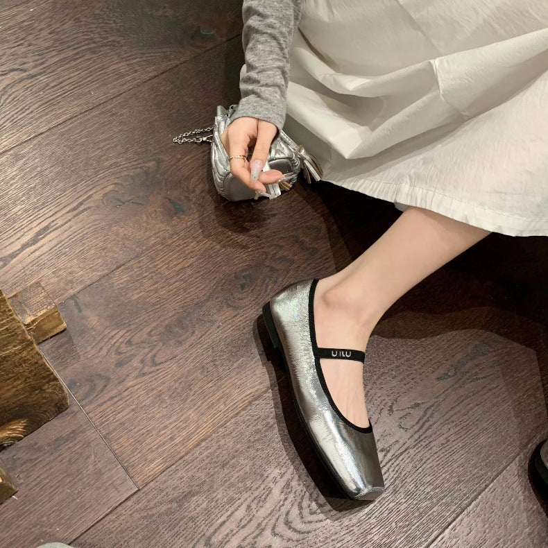 Damer Elegante Designede Metalknippede Ballerina Flats med Understøttet Rem Stilla