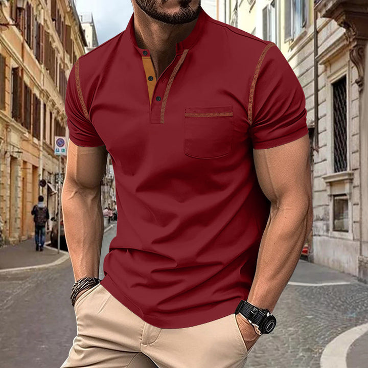 Herrer moderne polo skjorte med funktionelle detaljer og brystlomme Stilla