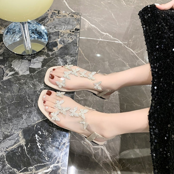 Dame elegante sandaler med strassdekorationer Stilla