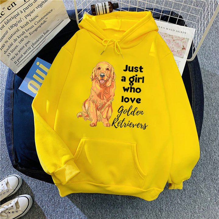 Kvindernes Hoodie med Kærlig Golden Retriever Motiv Skovae