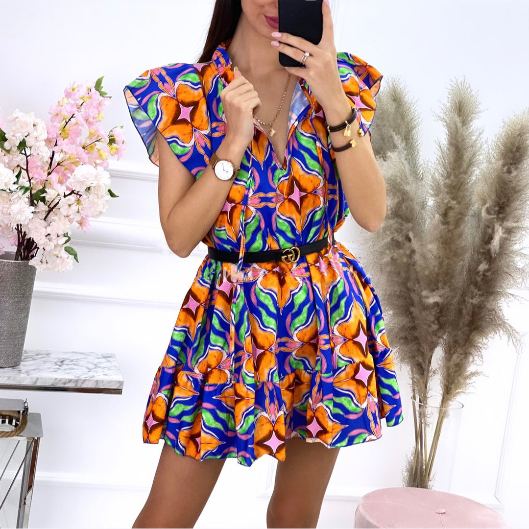 Dame Flared Flutter Sleeve Maxikjole Stilla