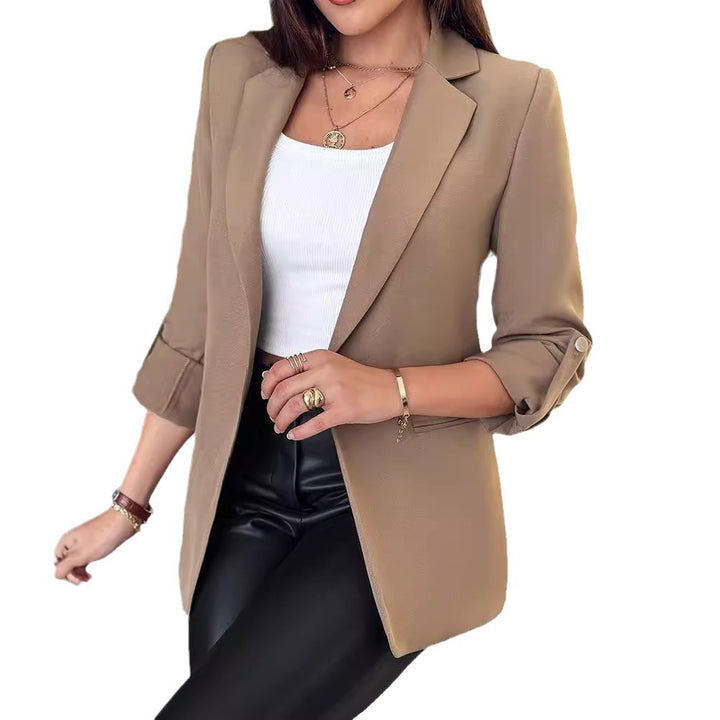 Dame Elegant Blazerjakke med fashionabel snit og optiske accenter Stilla