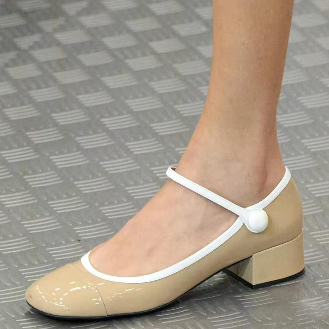 Dame elegant lakeret Mary Jane hæle Stilla