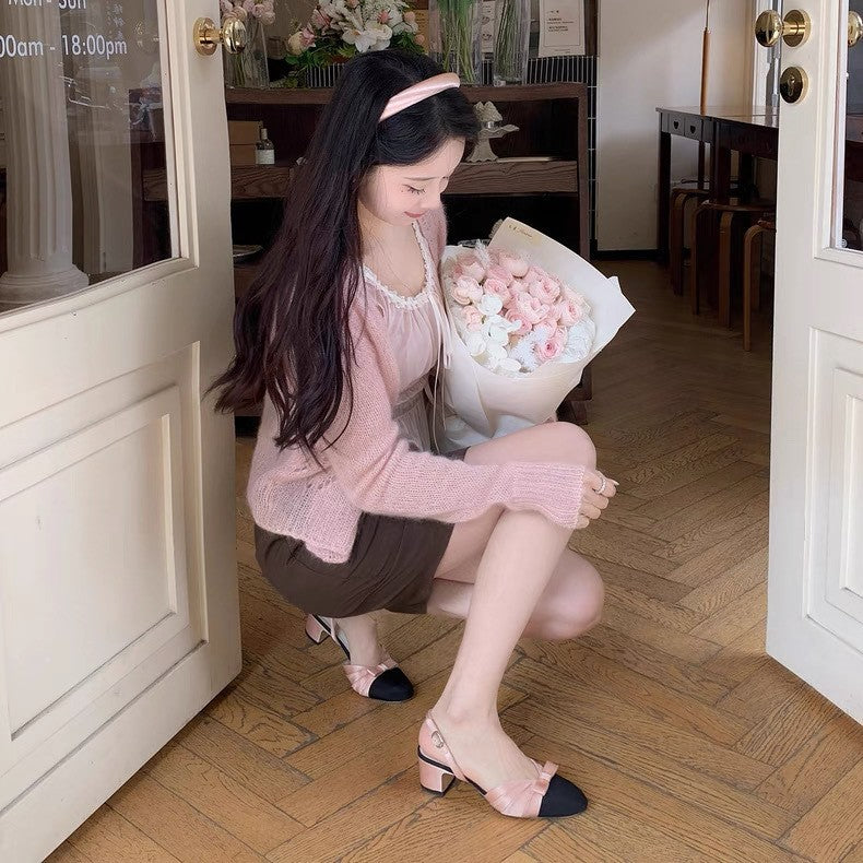 Dame Slingback-pumps med elegant satindetalje og struktureret sål Stilla