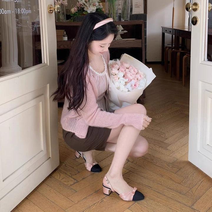 Dame Slingback-pumps med elegant satindetalje og struktureret sål Stilla