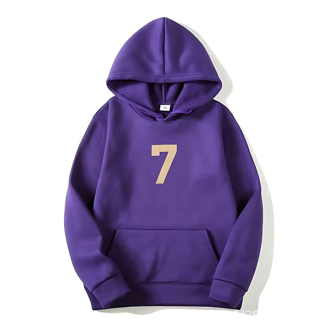 Kvinders hoodie med sporty design og numerisk print Skovae