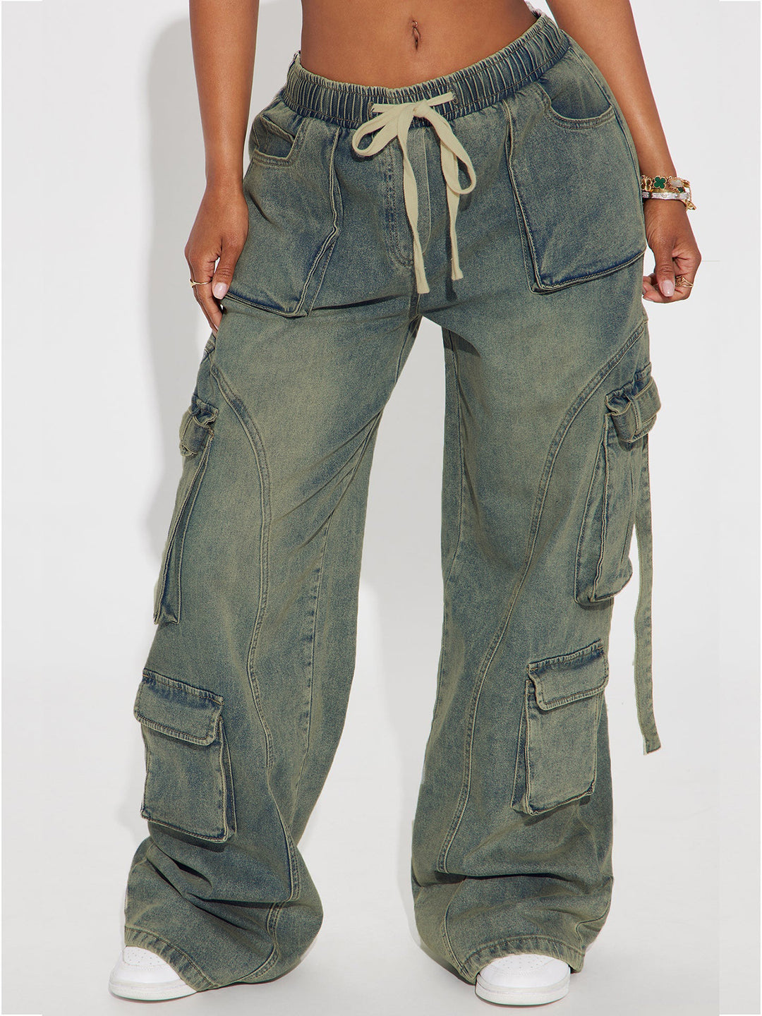 Dame Cargo-jeans med afslappet pasform og praktiske lommer Stilla