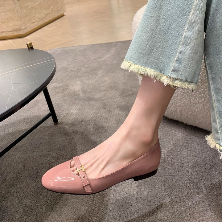 Dame Chic Spids Tå Mary Jane Ballerinas med Spænde-Detalje Stilla