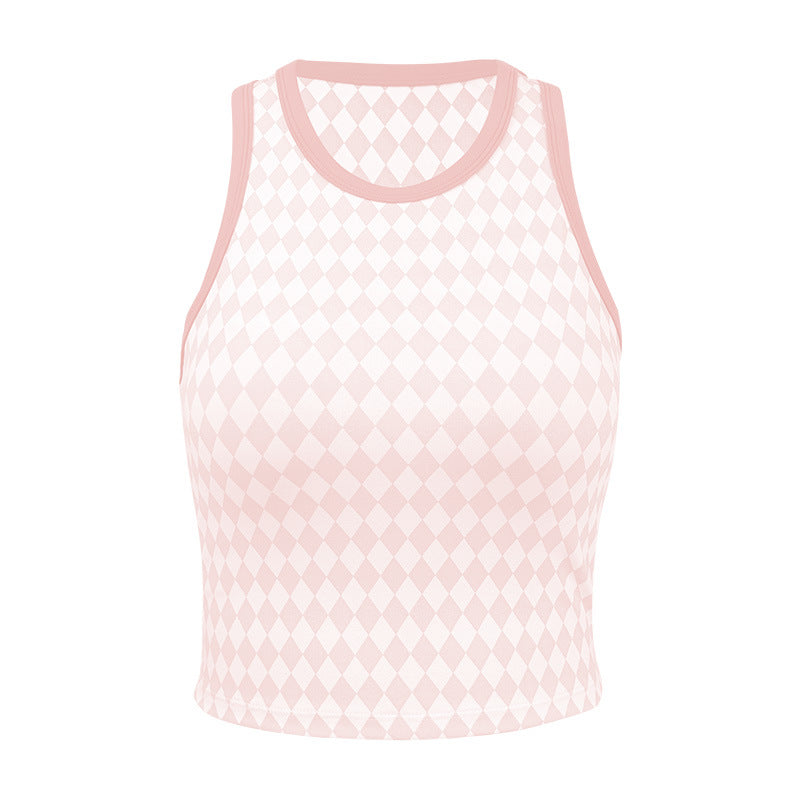 Dame sporty crop-top med unikt rhombemønster Stilla
