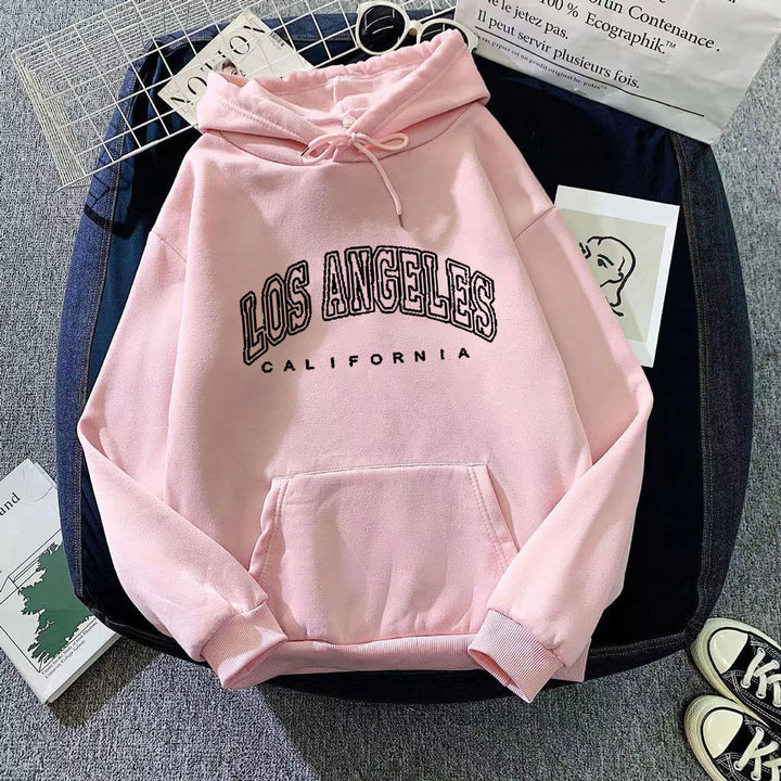 Kvinders hætte sweatshirt med stort Los Angeles tekst Skovae