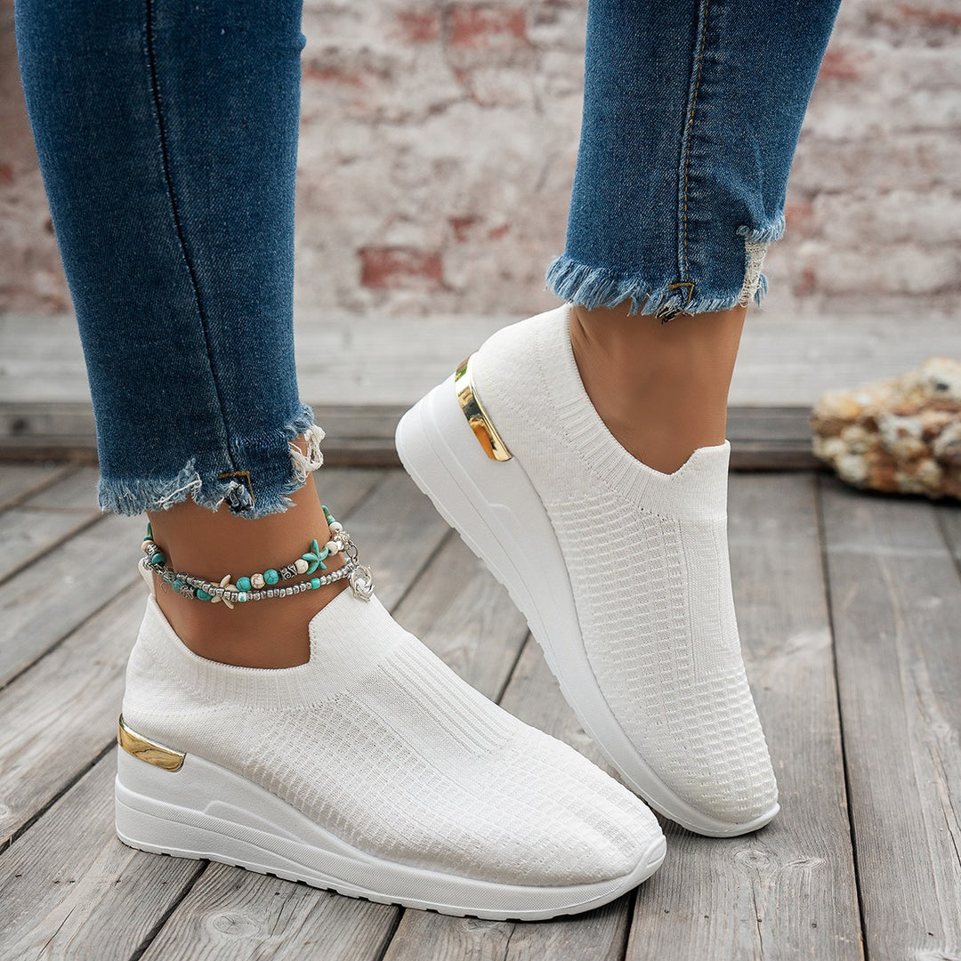 Dame Behagelige Slip-On Wedgesko med elastisk Overdel Stilla