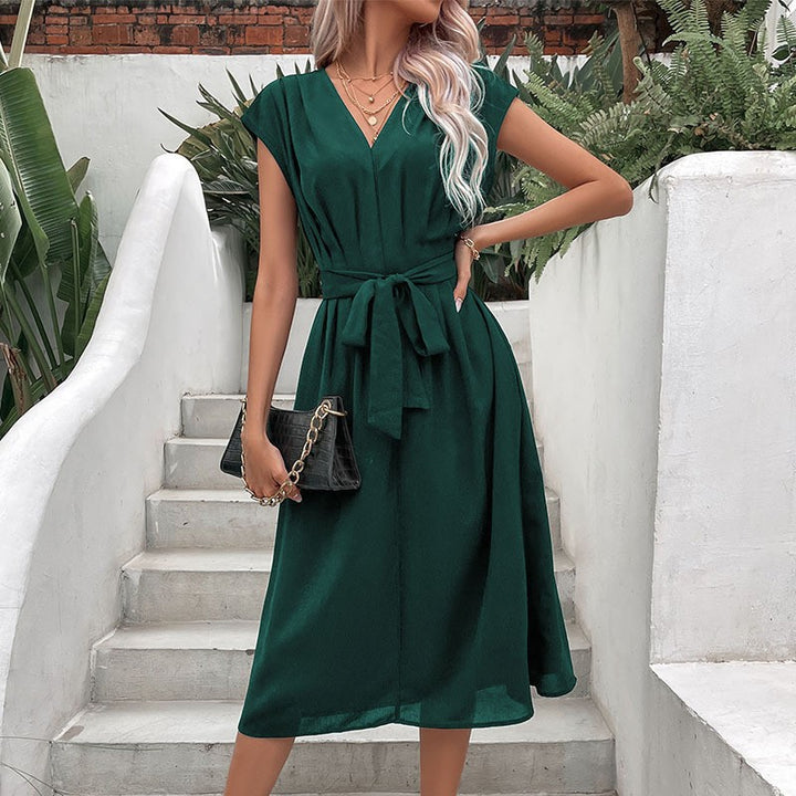Damer Elegant Taljeret Midi-Kjole Stilla
