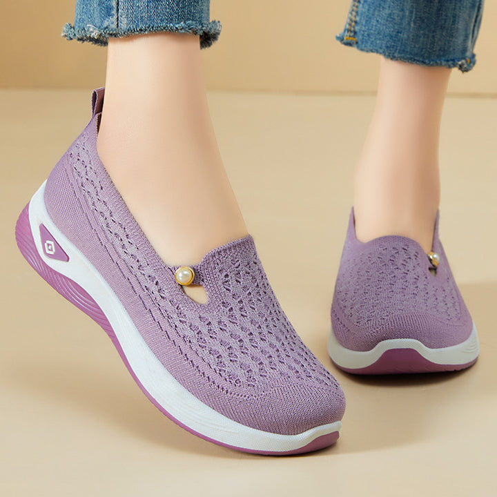 Dame Komfortable Strik-Slippers med moderigtige detaljer Stilla