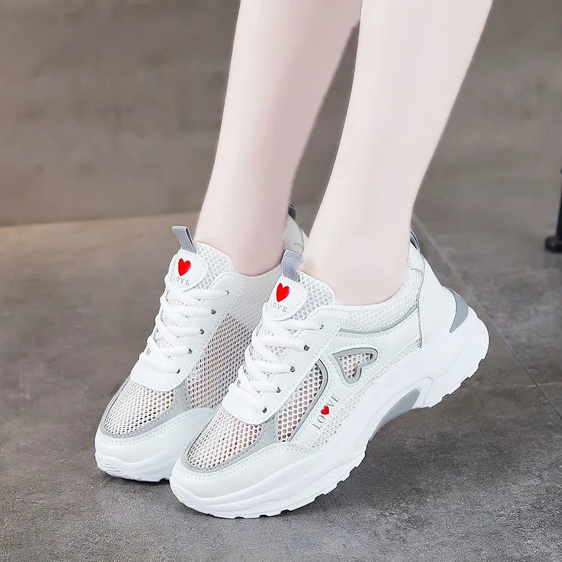 Damer fashionable træningssneakers med åndbart mesh-overdel og komfortabel sål Stilla
