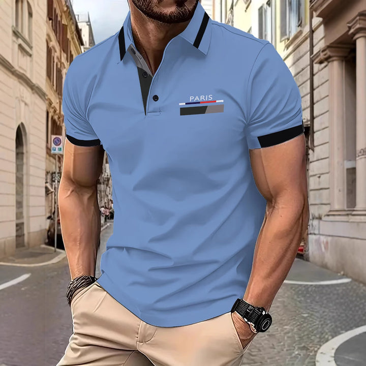 Herrer polo T-shirt med stilfuldt Paris-design Stilla