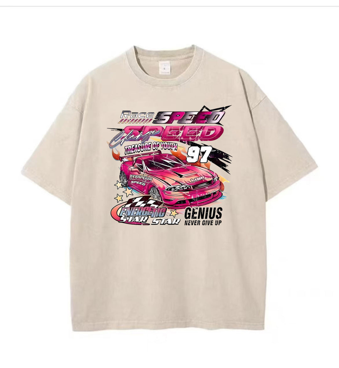 Dame Oversized T-Shirt med kvalitetsgrafikdesign og motiverende racerløbstryk Stilla