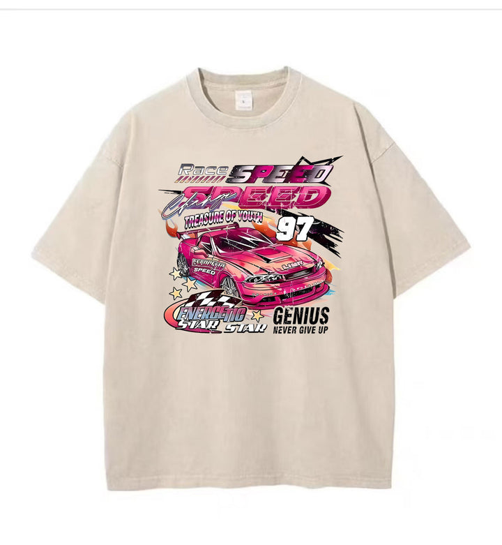 Dame Oversized T-Shirt med kvalitetsgrafikdesign og motiverende racerløbstryk Stilla