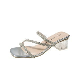 Dame Glitre Sandaler med gennemsigtige blokhæl og elegante stropper Stilla