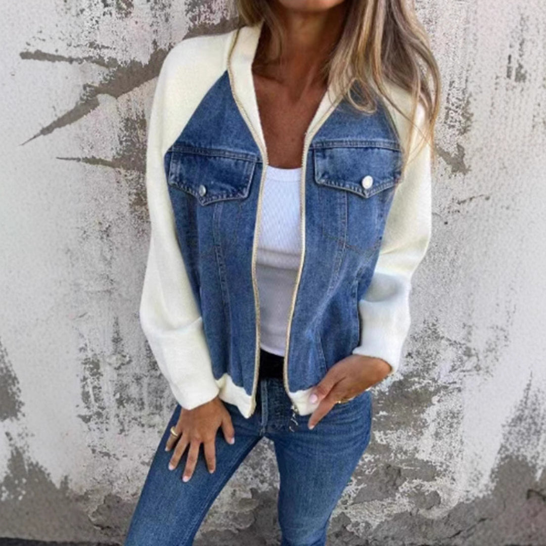 Dame Sporty Denim Jakke med hyggeligt foret og elegante ærmer Stilla