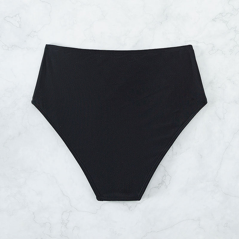 Dame højhalset bikini bund med elegant guld-element Skovae