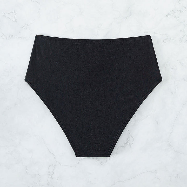 Dame højhalset bikini bund med elegant guld-element Skovae