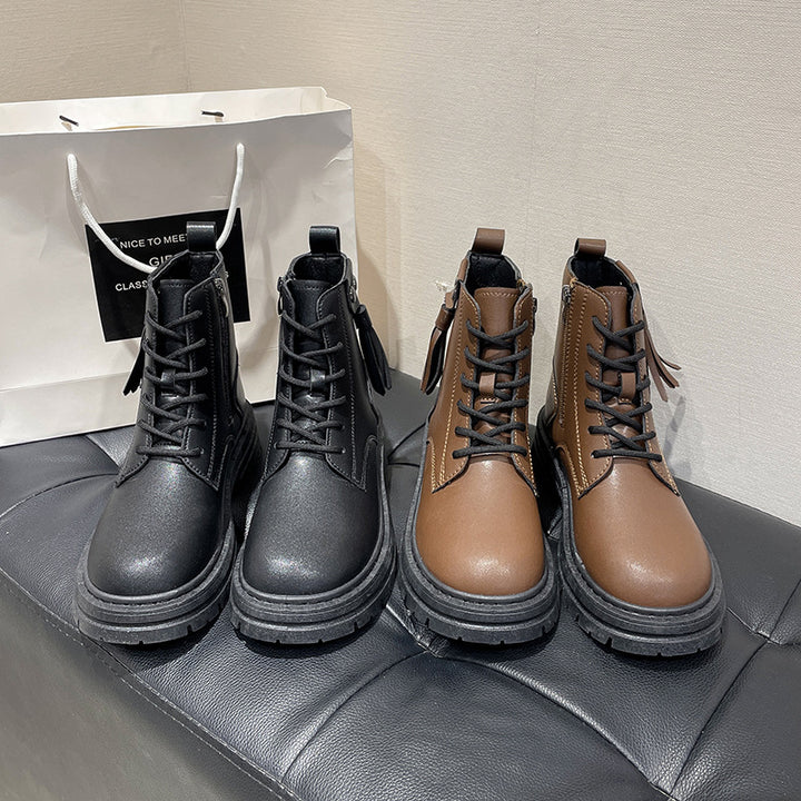 Dame Chunky Støvler i robust design med trendy snørebånd og sidelukning Stilla