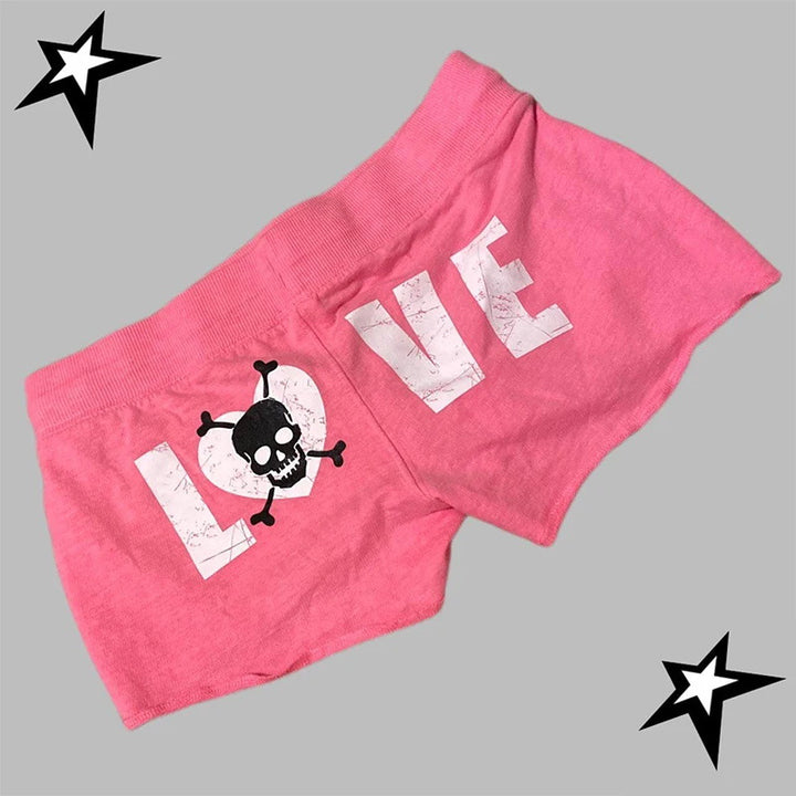 Dame bomuldsboxershorts med dødningehovedmønster Skovae
