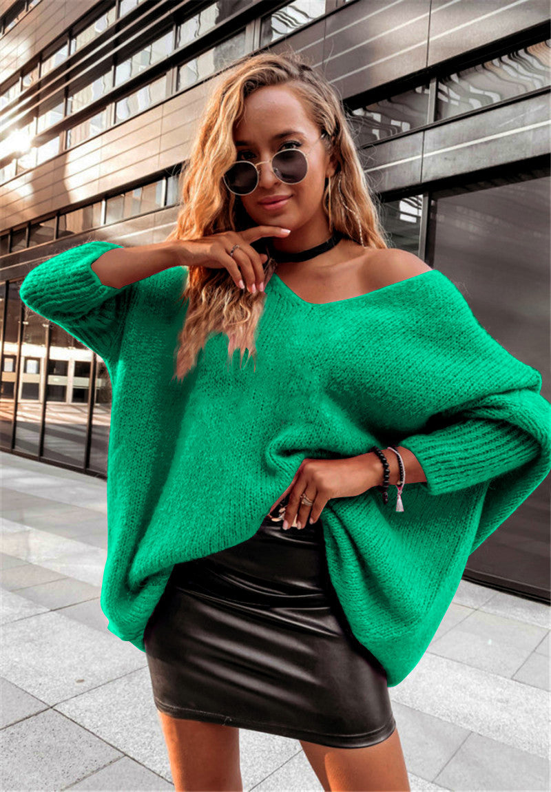 Dame Oversized Strikpullover med asymmetrisk design og afslappet snit Stilla