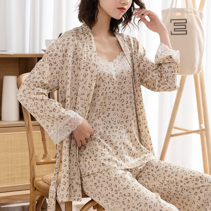 Dame Satin Pyjama-Sæt med elegant skjorte og afslappet bukser Stilla