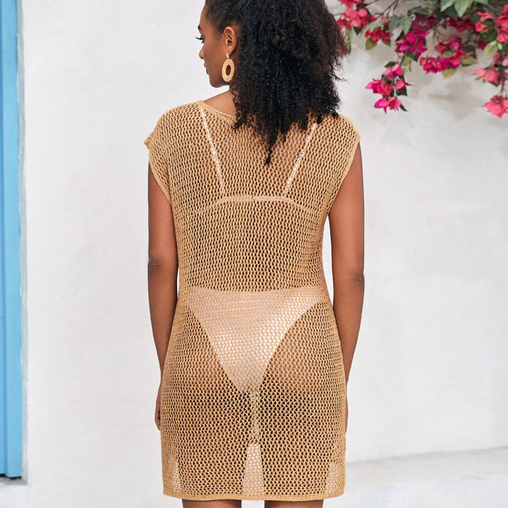 Dame Strandkjole med raffineret netdesign og asymmetrisk stjernemotiv Stilla