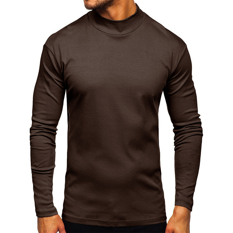 Herrer langærmet T-shirt med høj krave og funktionelt design Stilla