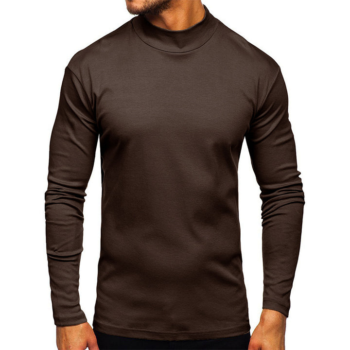Herrer langærmet T-shirt med høj krave og funktionelt design Stilla
