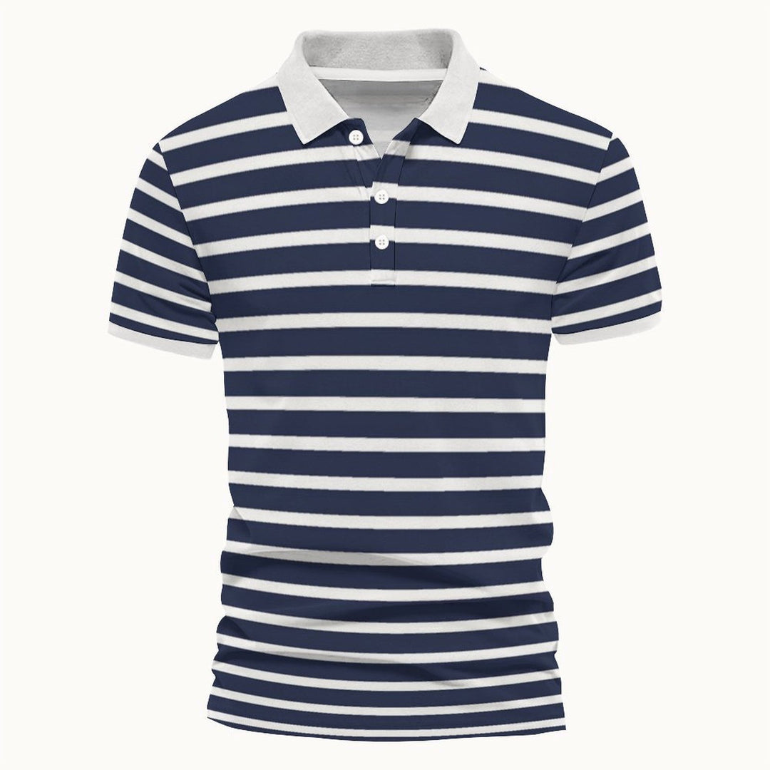Herrer polo shirt med moderne stribedesign og høj kvalitets krave Stilla