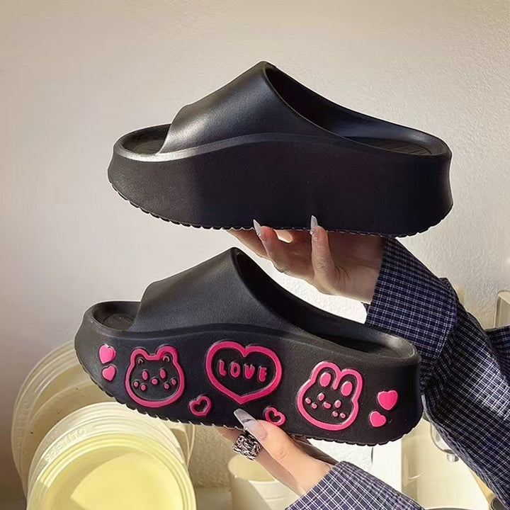 Dame Komfortable og legende platform-sandaler med dyremotiver og skridsikker sål Stilla