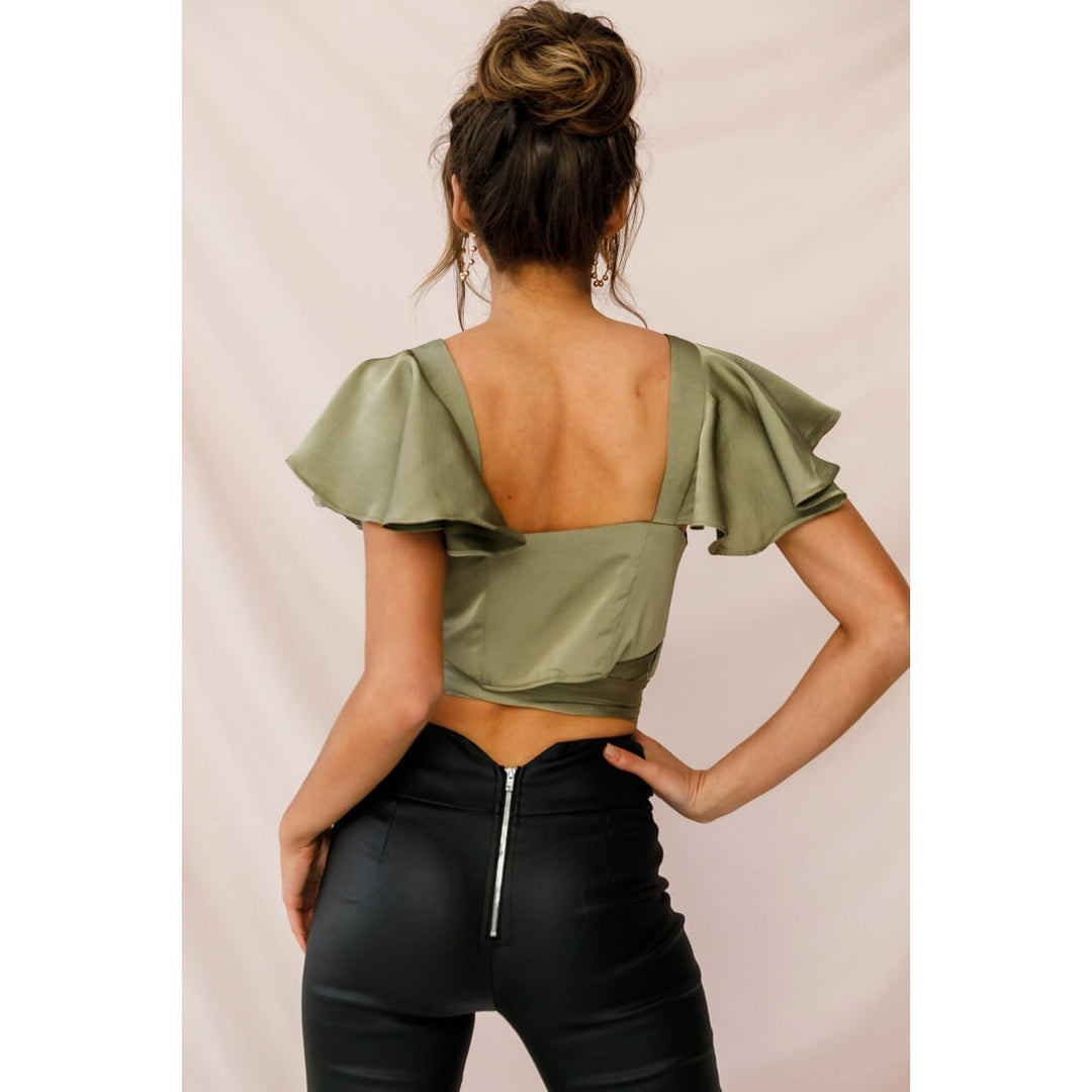 Dame wrap top med rynker Stilla