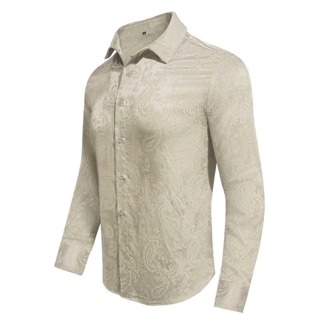 Herrer Langærmet Skjorte med luksuriøst Jacquard-mønster Stilla