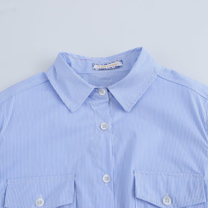 Femme Button-Up Utility Kjole med justerbar snor i taljen Stilla