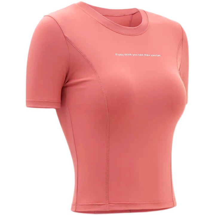 Dame Sports kortærmet crop-top med åndbart funktionsmateriale og figurformende snit Stilla