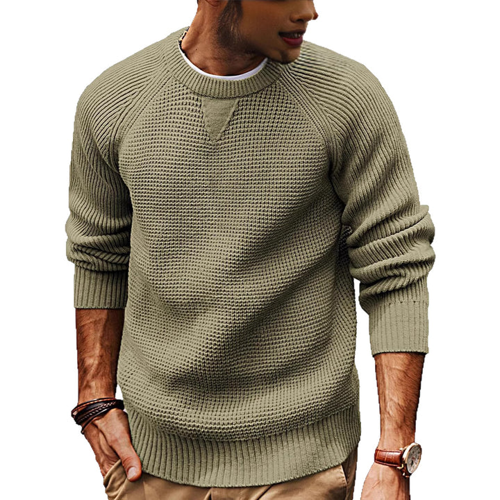 Herre strikkepullover med struktureret design Stilla