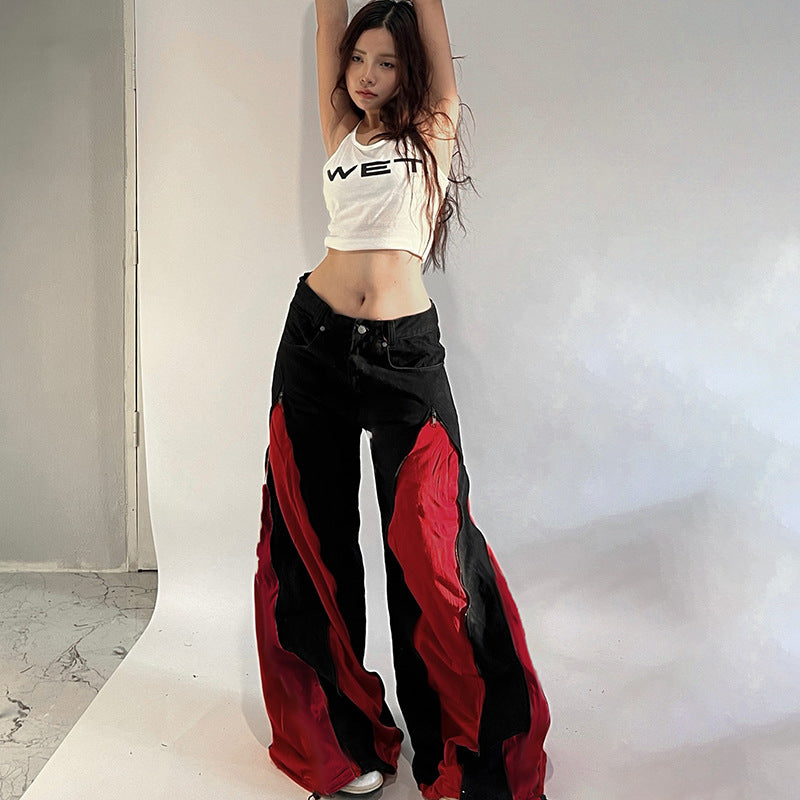 Dame sporty crop-top med moderne print og smalle stropper Skovae