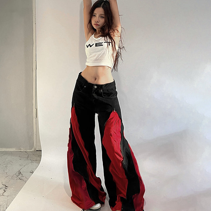 Dame sporty crop-top med moderne print og smalle stropper Skovae
