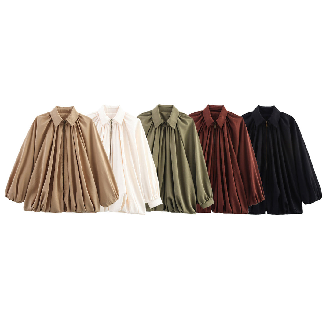 Dame let oversized bluse med ruffles design Stilla