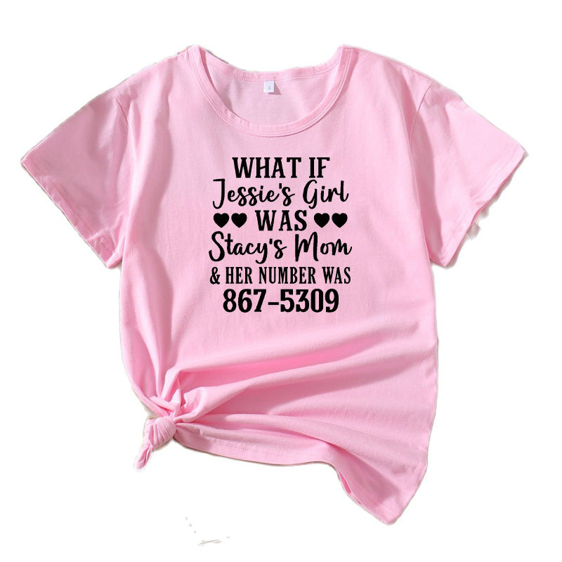 Dame Fritids Humoristisk Grafisk T-shirt Stilla